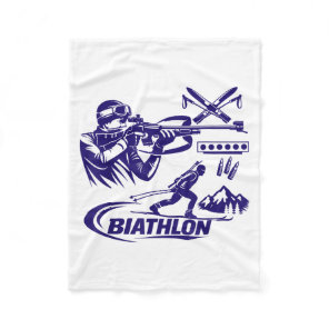 Biathlon winter sports cross country skiing fleece blanket
