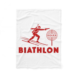Biathlon winter sports cross country skiing fleece blanket