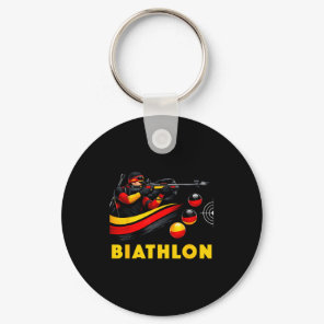 Biathlon winter sports cross country skiing keychain