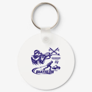 Biathlon winter sports cross country skiing keychain