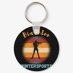 Biathlon Winter Sports Cross-country Skiing Rifle  Keychain
