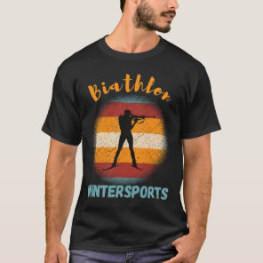 Biathlon Winter Sports Cross-country Skiing Rifle  T-Shirt