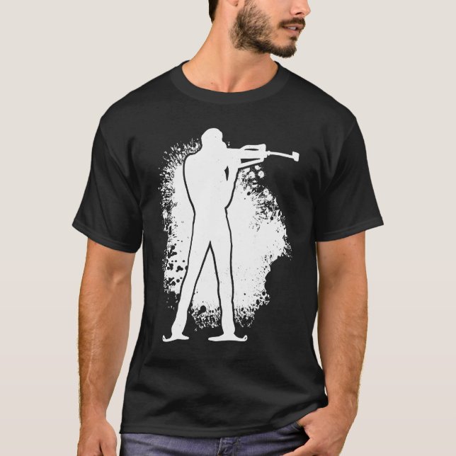 Biathlon Winter Sports Snow Biathlete Cross Countr T-Shirt (Front)