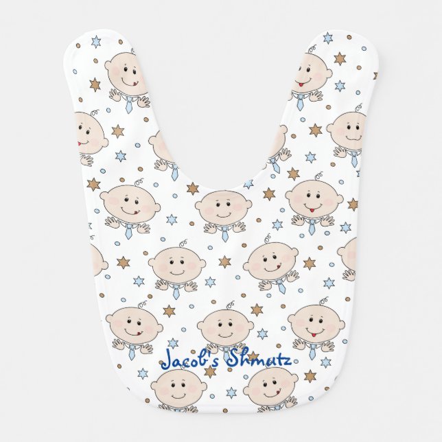 Bib Baby Boy's Blue/Brown Personalize (Front)