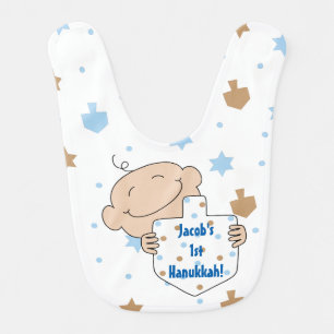 Bib Baby's Boy's 1st Hanukkah/Chanukah Blue/Brown