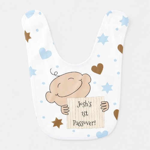 Bib Babys Boys 1st Passover BlueBrown