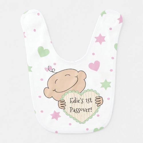 Bib Babys Girls 1st Passover PinkGreen