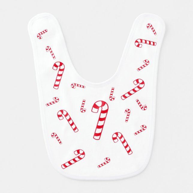 Bib - Jumbled Candy Canes (Front)