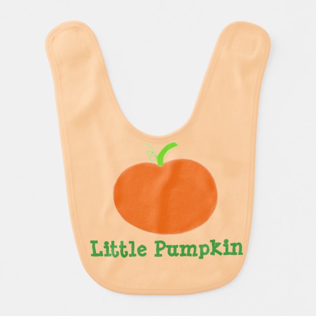 Bib Little Pumpkin Orange Green (Front)