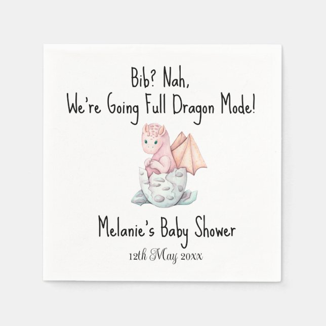 Bib? Nah, We're Going Dragon Mode!  Napkins (Front)