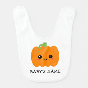 Bib with Baby's Name, Pumpkin Graphic Personalized