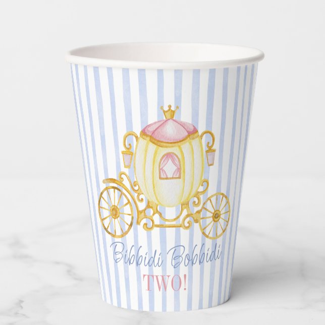 Bibbidi Bobbidi Boo Two - Second Princess Birthday Paper Cups (Front)