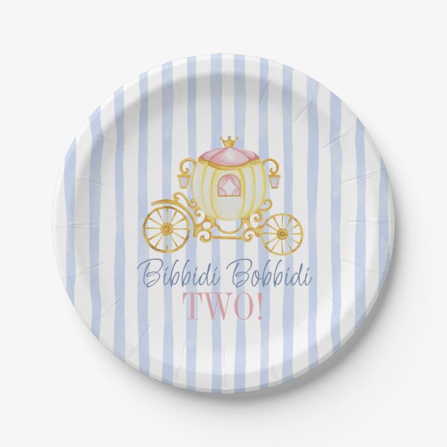 Bibbidi Bobbidi Boo Two - Second Princess Birthday Paper Plates (Front)
