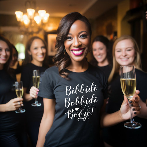 Bibbidi Bobbidi Booze Funny Magical Womens Black T_Shirt
