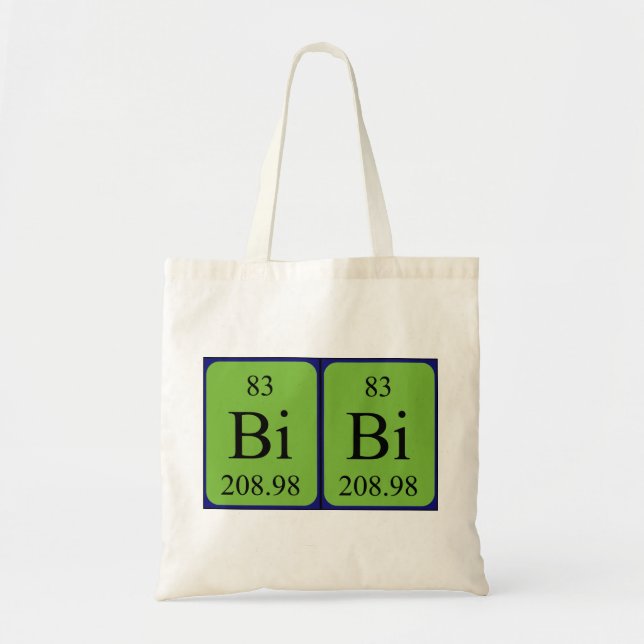 Bibi periodic table name tote bag (Front)