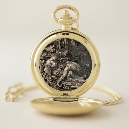 Bibical Samson and Delilah Pocket Watch