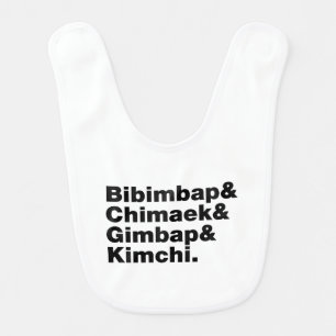 Bibimbap & Chimaek & Gimbap & Kimchi. Korean Foods Baby Bib