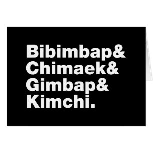 Bibimbap & Chimaek & Gimbap & Kimchi. Korean Foods Cards