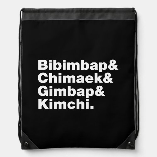 Bibimbap  Chimaek  Gimbap  Kimchi Korean Foods Drawstring Bag