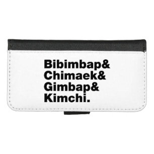 Bibimbap & Chimaek & Gimbap & Kimchi. Korean Foods iPhone 8/7 Wallet Case