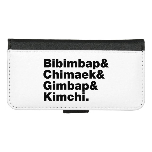 Bibimbap & Chimaek & Gimbap & Kimchi. Korean Foods iPhone Wallet Case (Front (Horizontal))
