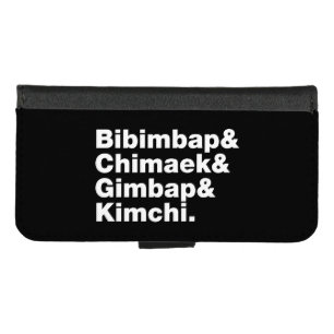 Bibimbap & Chimaek & Gimbap & Kimchi. Korean Foods iPhone 8/7 Wallet Case