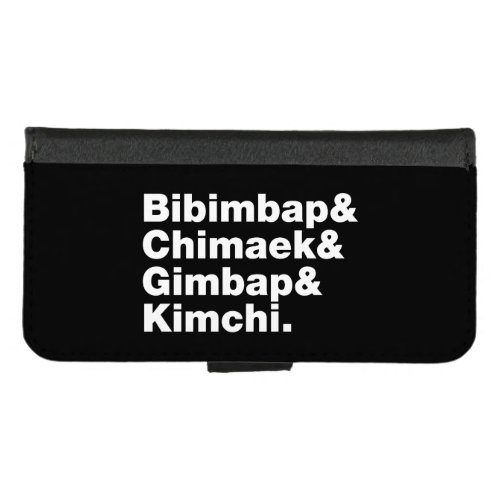 Bibimbap  Chimaek  Gimbap  Kimchi Korean Foods iPhone 87 Wallet Case