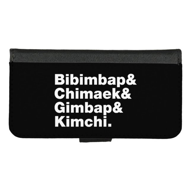 Bibimbap & Chimaek & Gimbap & Kimchi. Korean Foods iPhone Wallet Case (Front (Horizontal))