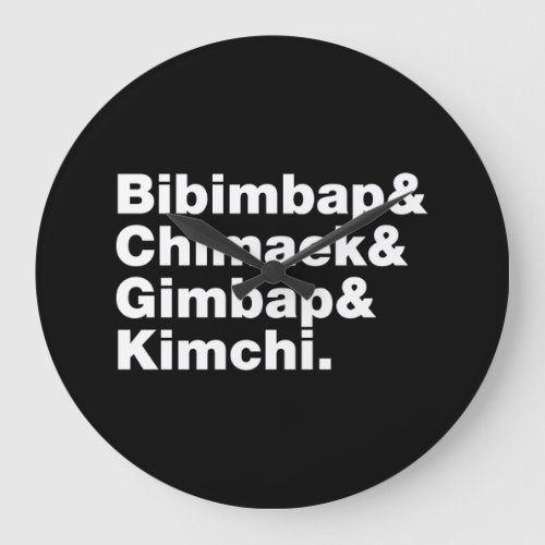 Bibimbap  Chimaek  Gimbap  Kimchi Korean Foods Large Clock