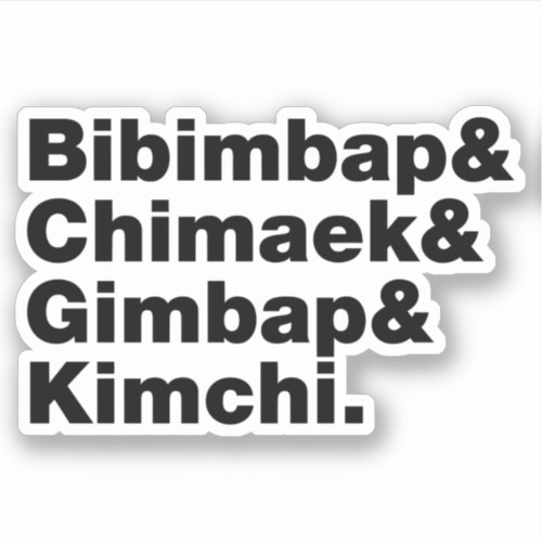 Bibimbap  Chimaek  Gimbap  Kimchi Korean Foods Sticker