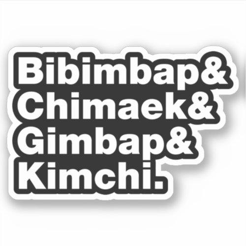 Bibimbap  Chimaek  Gimbap  Kimchi Korean Foods Sticker