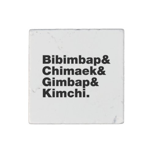 Bibimbap  Chimaek  Gimbap  Kimchi Korean Foods Stone Magnet