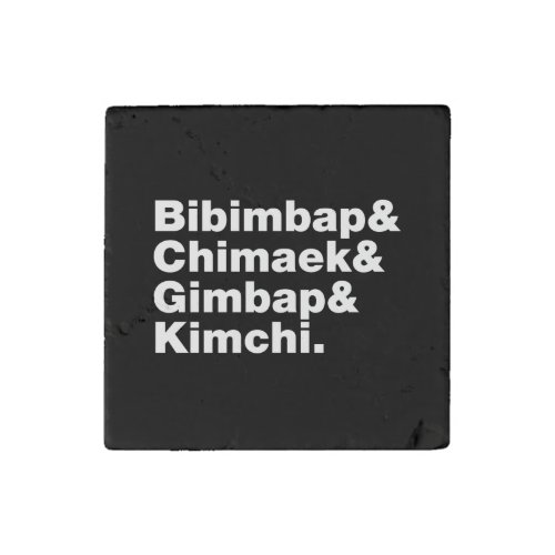 Bibimbap  Chimaek  Gimbap  Kimchi Korean Foods Stone Magnet