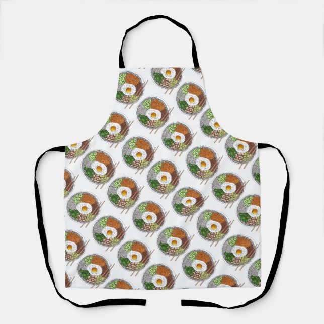 Bibimbap Korean Food Cooking Cuisine Rice Egg Dish Apron (Front)