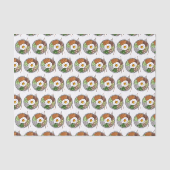 Bibimbap Korean Food Cooking Cuisine Rice Egg Dish Tissue Paper (Front)