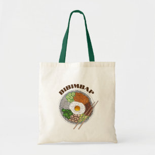 Bibimbap Korean Food Cooking Cuisine Rice Egg Dish Tote Bag