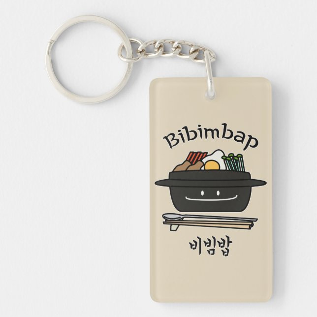 Bibimbap Korean rice bowl namul vegetables egg Keychain (Front)
