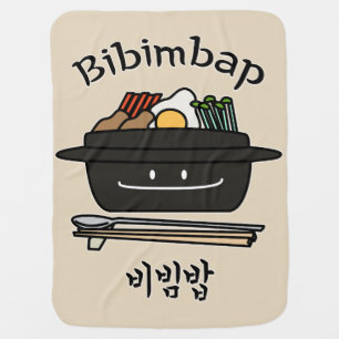 Bibimbap Korean rice bowl namul vegetables egg Swaddle Blanket