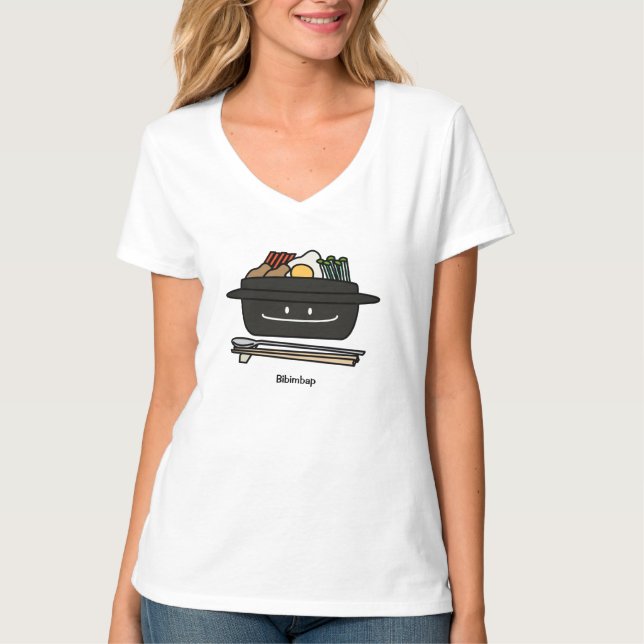 Bibimbap Korean rice bowl namul vegetables egg T-Shirt (Front)