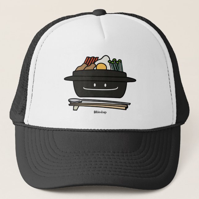 Bibimbap Korean rice bowl namul vegetables egg Trucker Hat (Front)