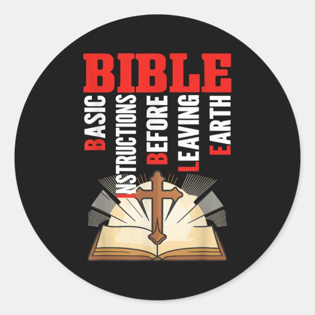 Bible Acronym - Basic Instructions Before Leaving  Classic Round Sticker (Front)