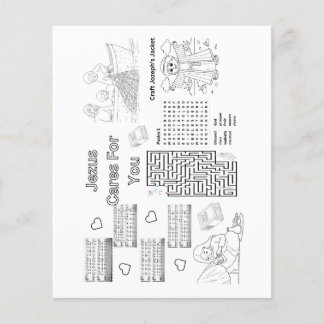 Bible Activities Printable to laminate as placemat Flyer