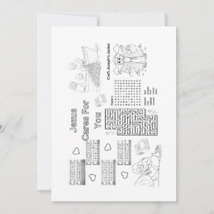 Bible Activities Printable to laminate as placemat Invitation