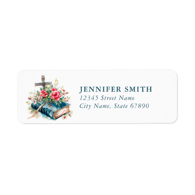 Bible and Cross Return Address Labels (Front)