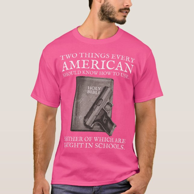 Bible And The 2Nd Amendment Gun T-Shirt (Front)