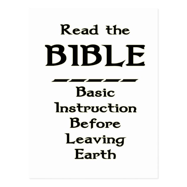 Bible - Basic Instruction Before Leaving Earth Postcard | Zazzle.com