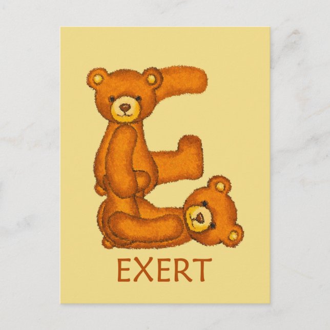 Bible Bears ~ EXert ~ Flashcard Postcard (Front)