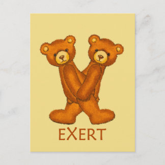 Bible Bears ~ EXert ~ Flashcard Postcard