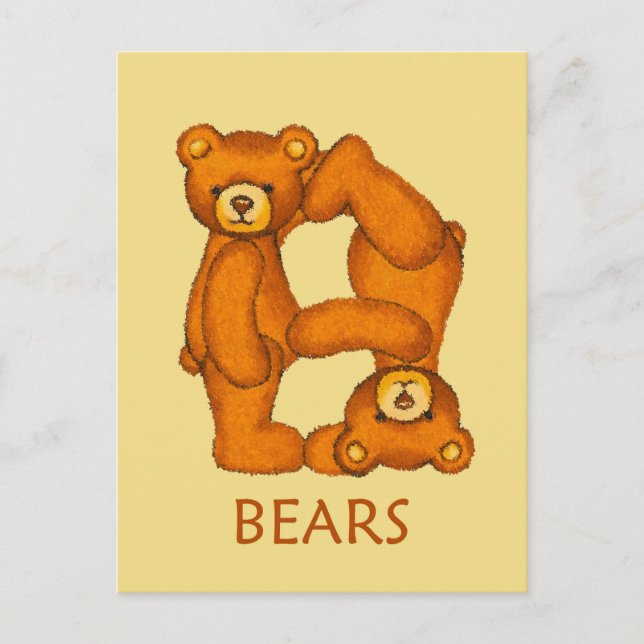 Bible Bears~Love Bears All~Scripture~Flashcard Postcard (Front)