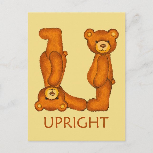 Bible Bears ~ Upright Scripture ~ Flashcard Postcard (Front)